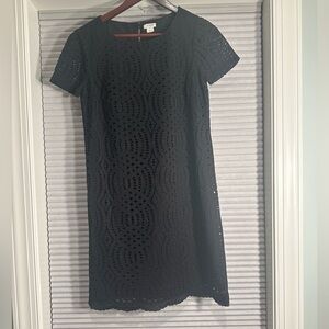 J. Crew black eyelet shift dress